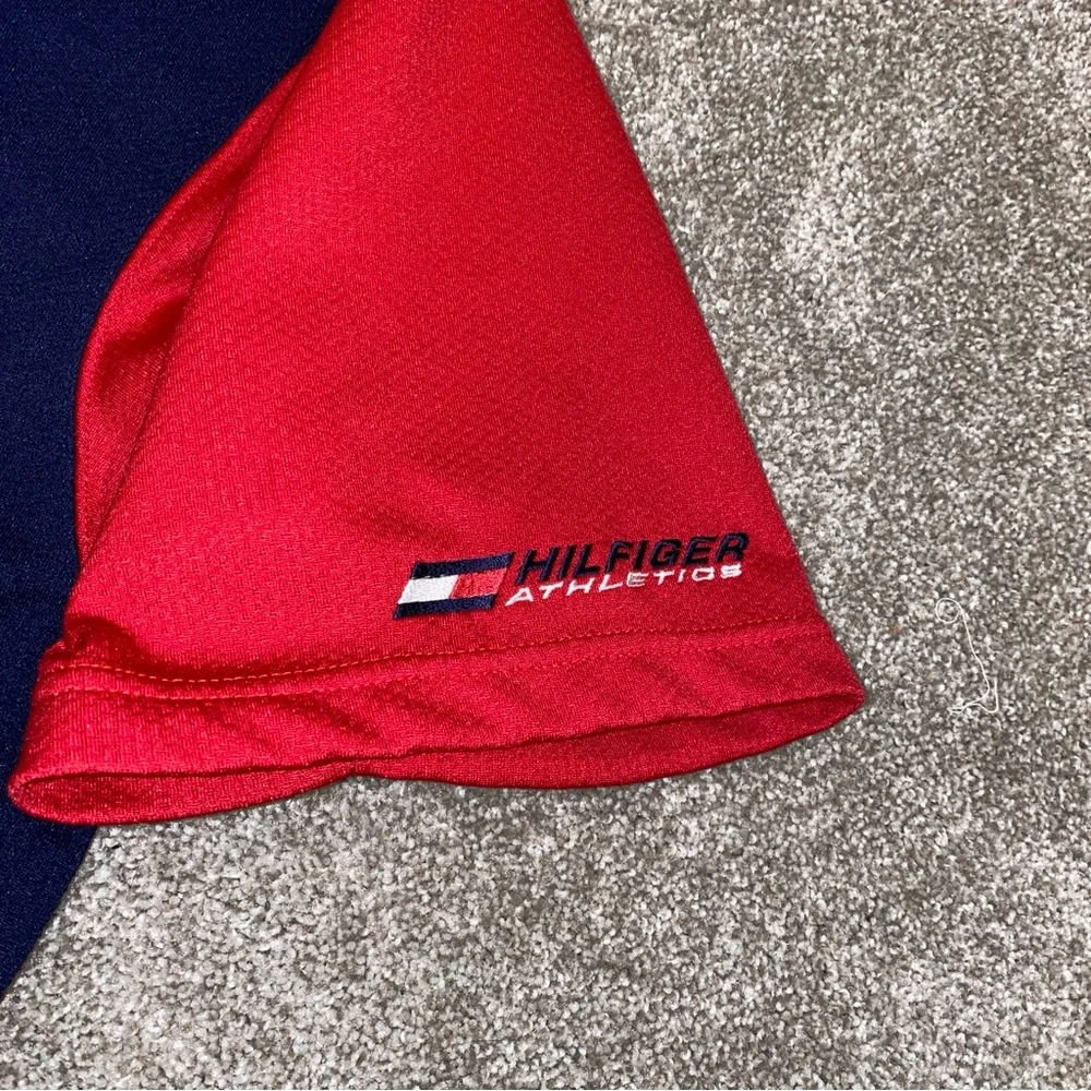 Vintage Tommy Hilfiger Baseball Jersey Size M‎ Blue Red Hilfiger Athletics